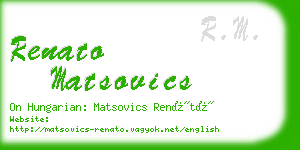 renato matsovics business card